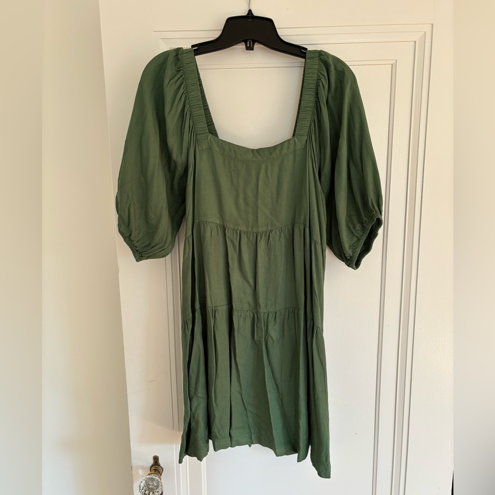 Green ruffled dress